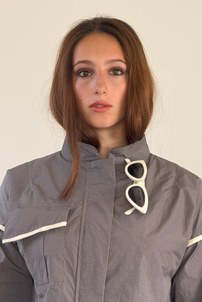Hook for sunglasses on the collar line